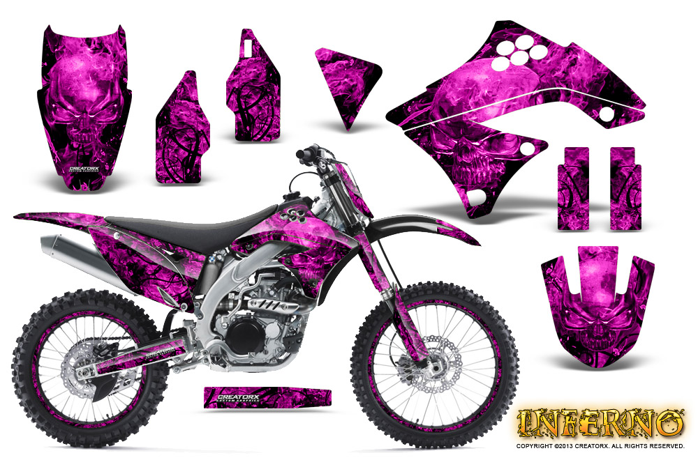 Kawasaki KX450F 09-11 Graphics Kit Inferno Pink NP Rims